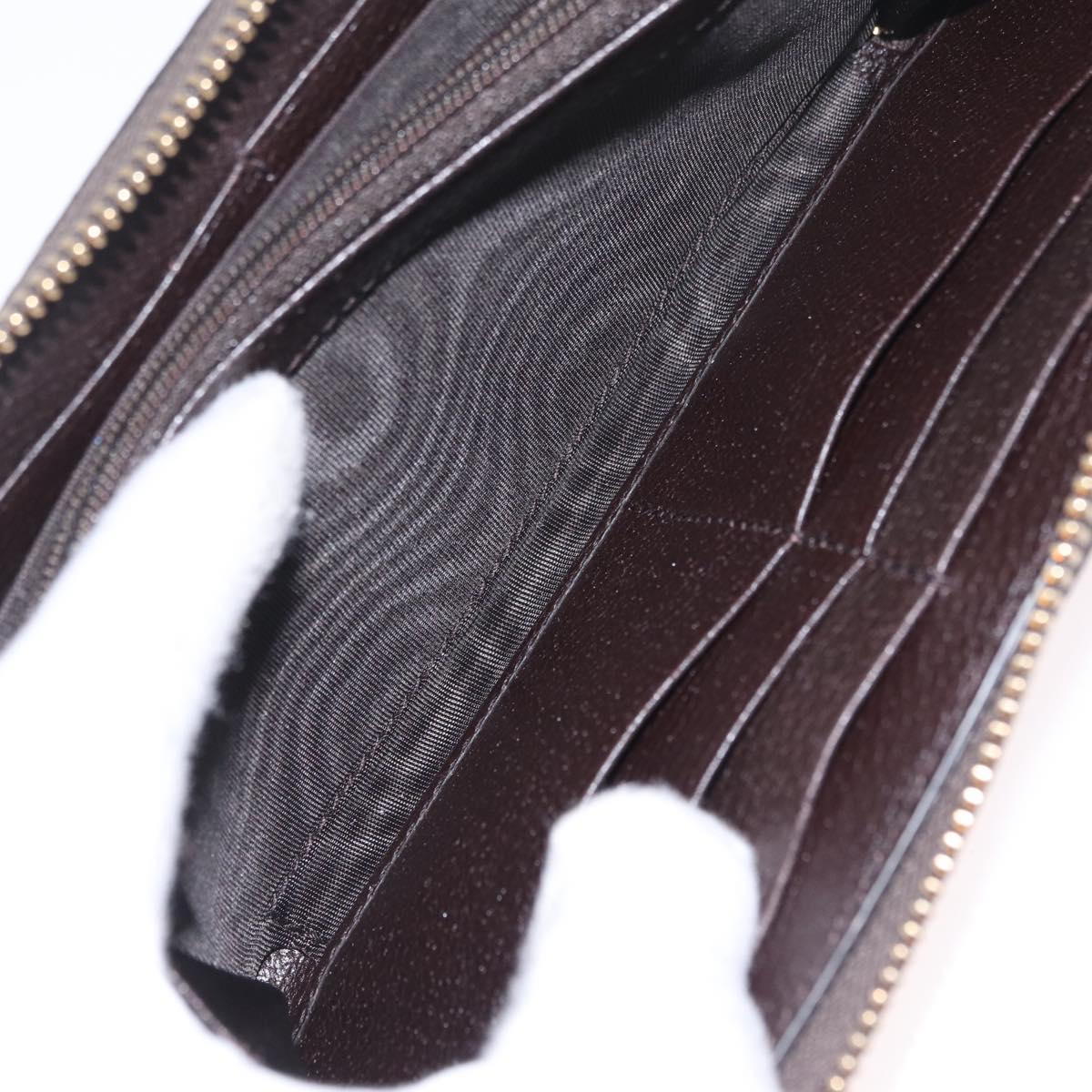GUCCI GG Canvas Web Sherry Line Long Wallet Beige Gold 406754 Auth 213254V