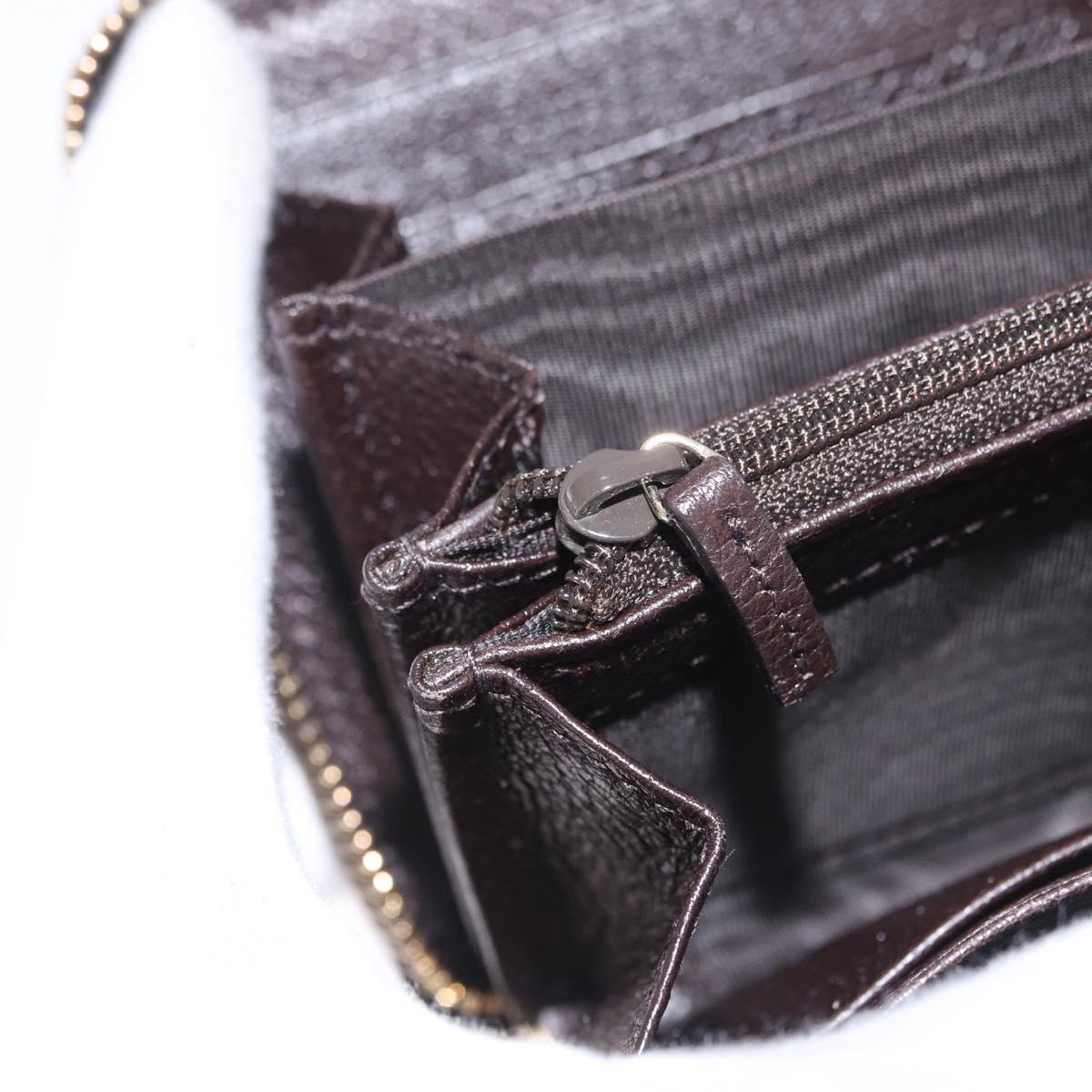 GUCCI GG Canvas Web Sherry Line Long Wallet Beige Gold 406754 Auth 213254V