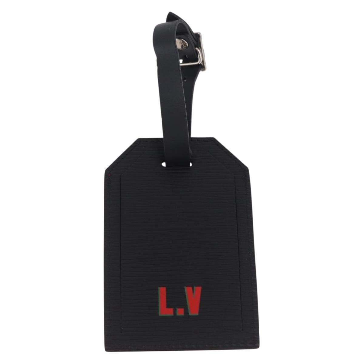 LOUIS VUITTON Epi Name Tag Italy World Cup Limited Edition Black LV Auth 213260M