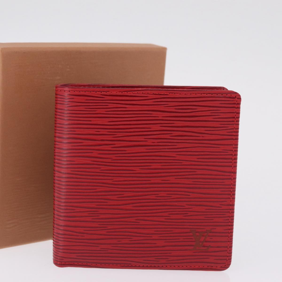 LOUIS VUITTON Epi Portefeuille Marco Bifold Wallet Red M63547 LV Auth 213275A