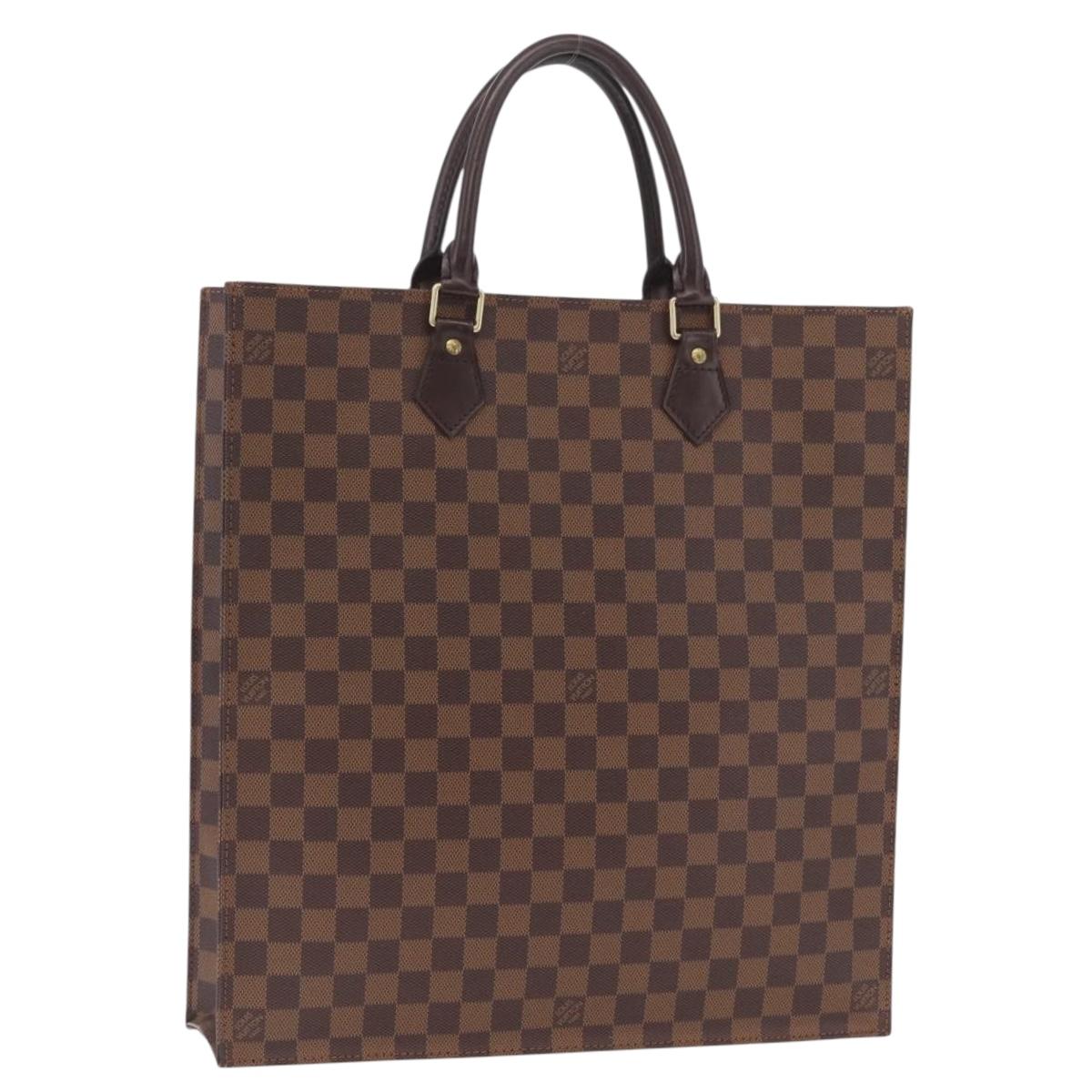 LOUIS VUITTON Damier Ebene Sac Plat Hand Bag N51140 LV Auth 213276V
