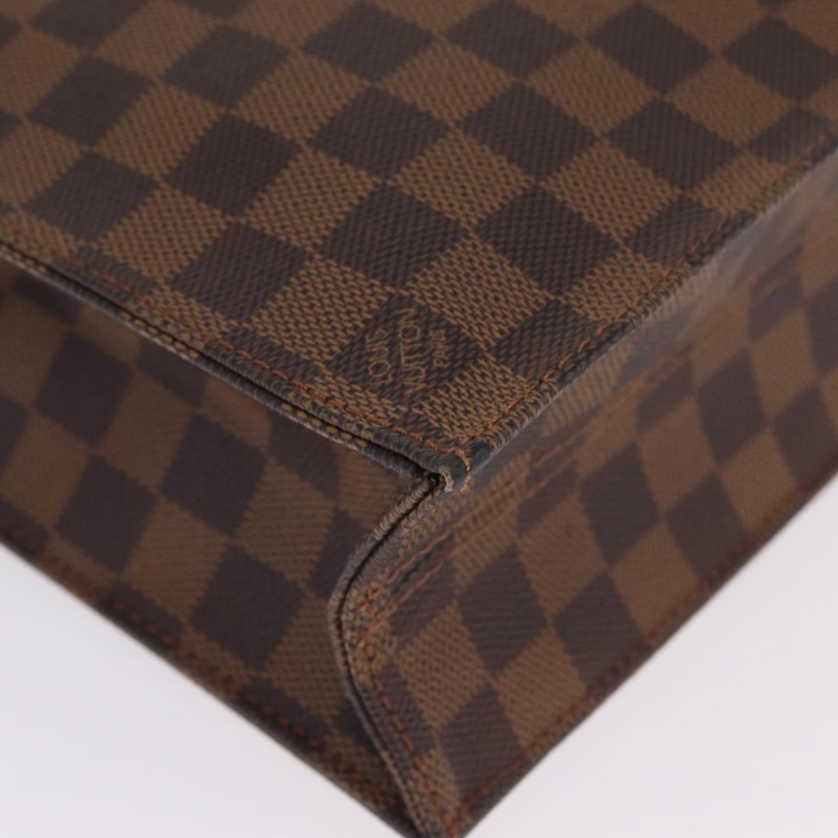 LOUIS VUITTON Damier Ebene Sac Plat Hand Bag N51140 LV Auth 213276V