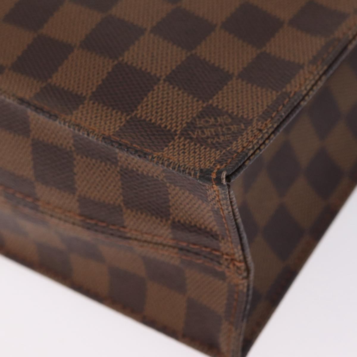 LOUIS VUITTON Damier Ebene Sac Plat Hand Bag N51140 LV Auth 213276V