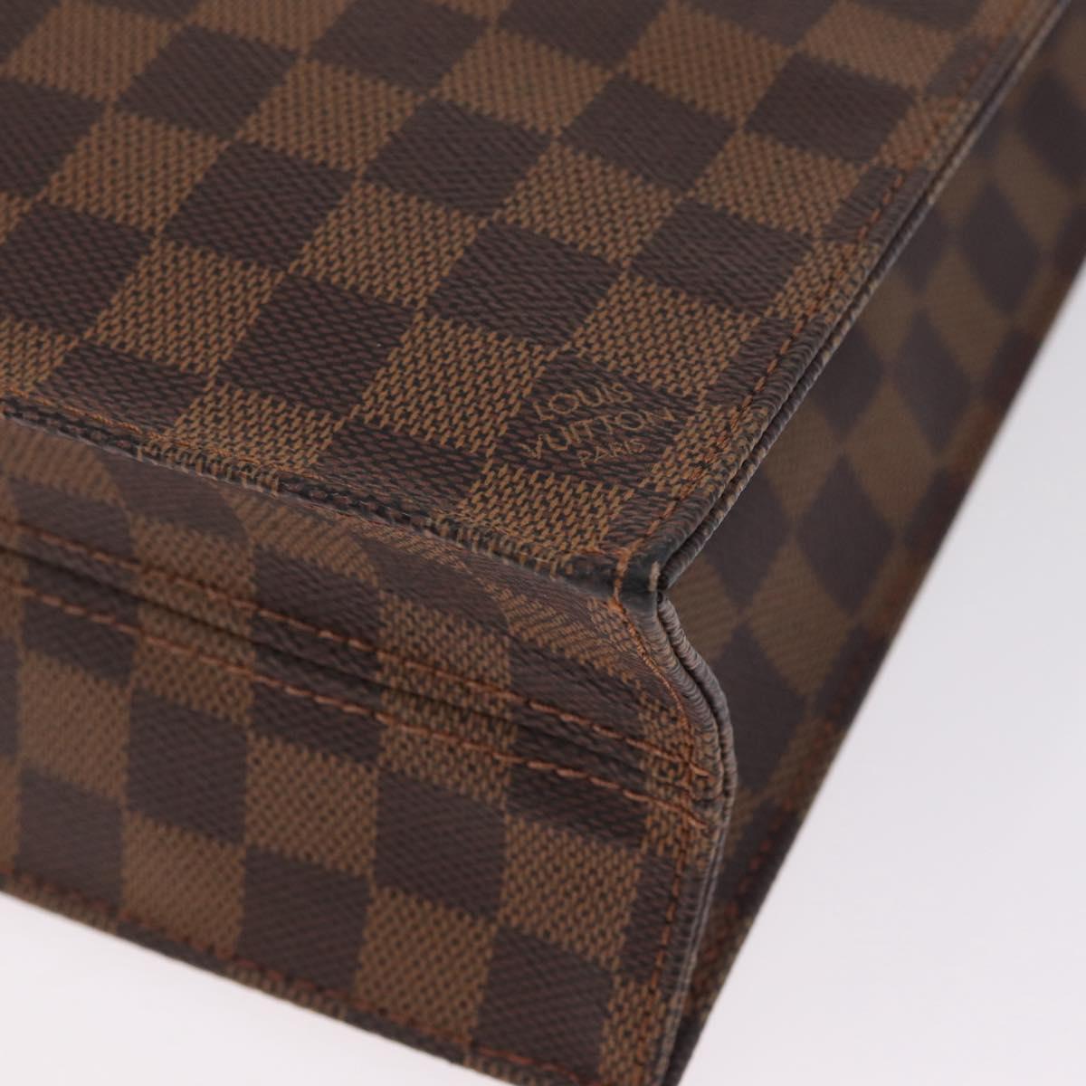 LOUIS VUITTON Damier Ebene Sac Plat Hand Bag N51140 LV Auth 213276V