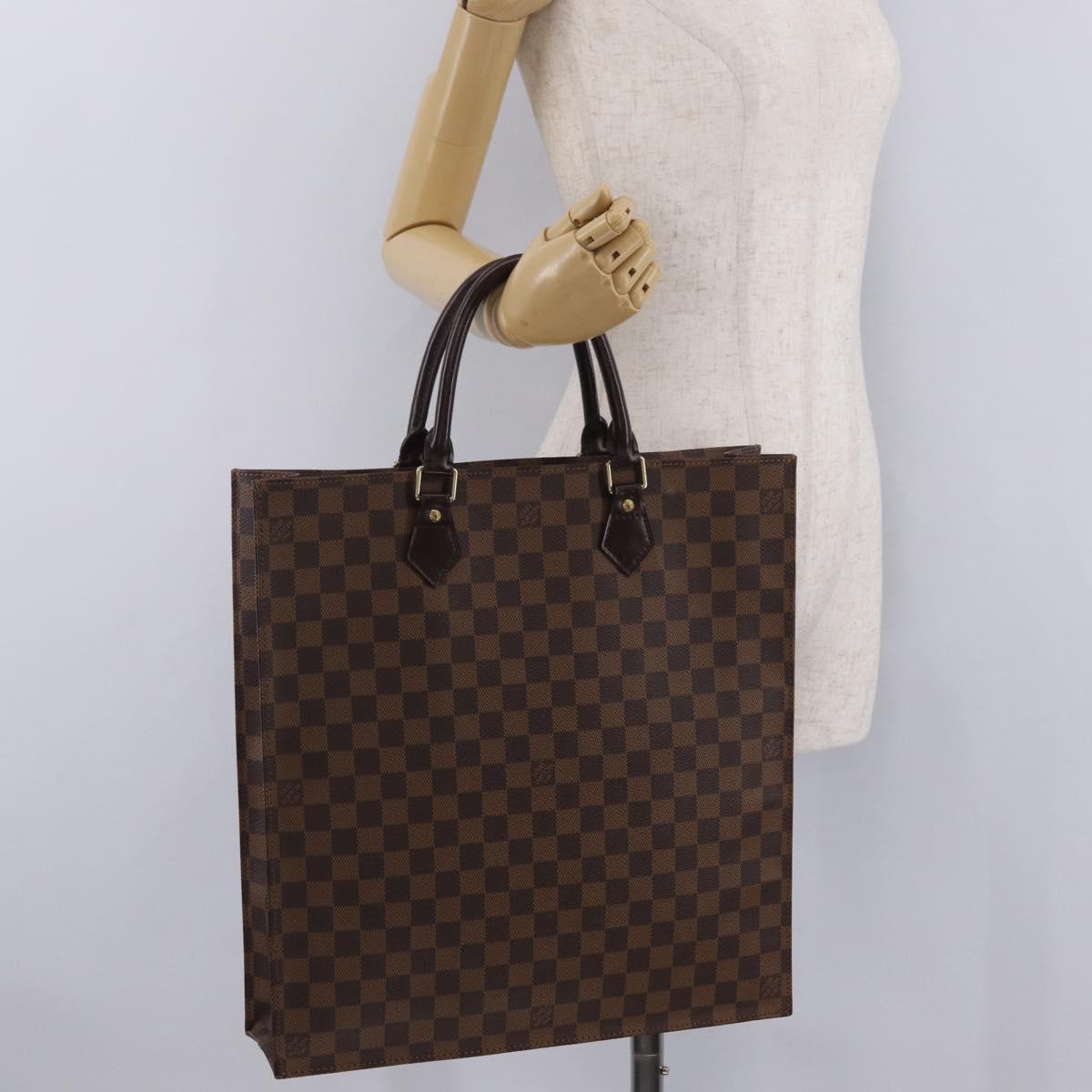 LOUIS VUITTON Damier Ebene Sac Plat Hand Bag N51140 LV Auth 213276V
