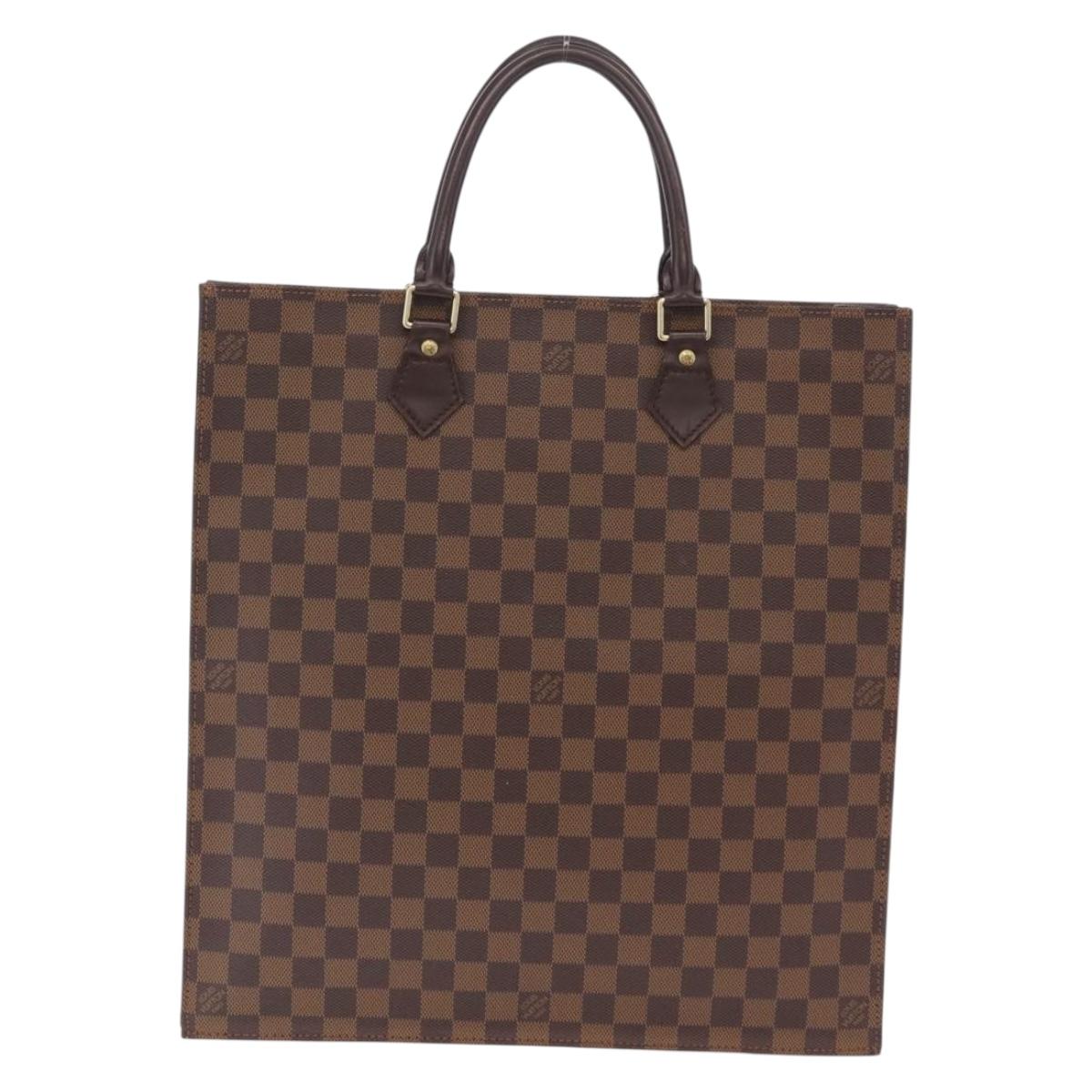 LOUIS VUITTON Damier Ebene Sac Plat Hand Bag N51140 LV Auth 213276V