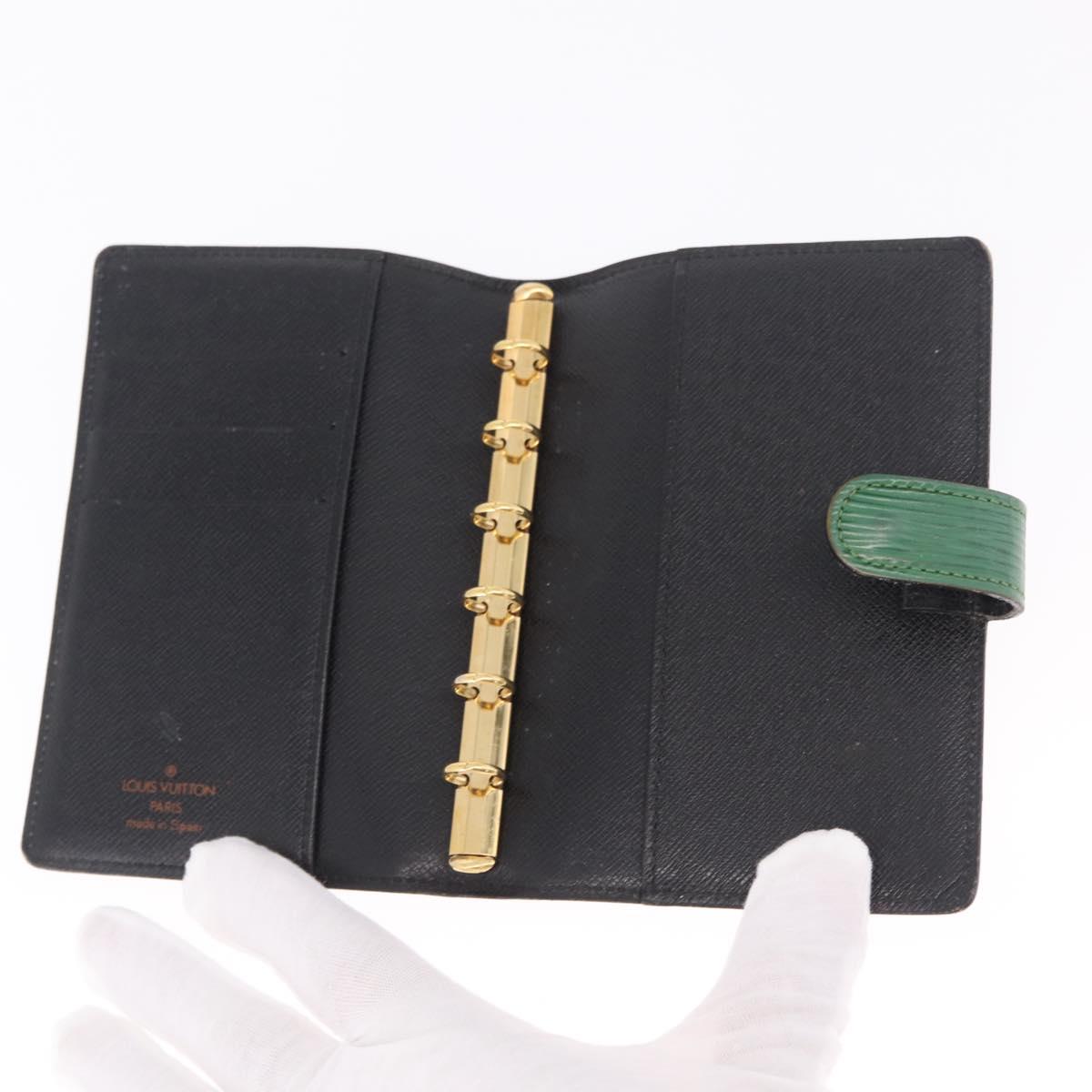 LOUIS VUITTON Epi Agenda PM Day Planner Cover Green R20054 LV Auth 213282