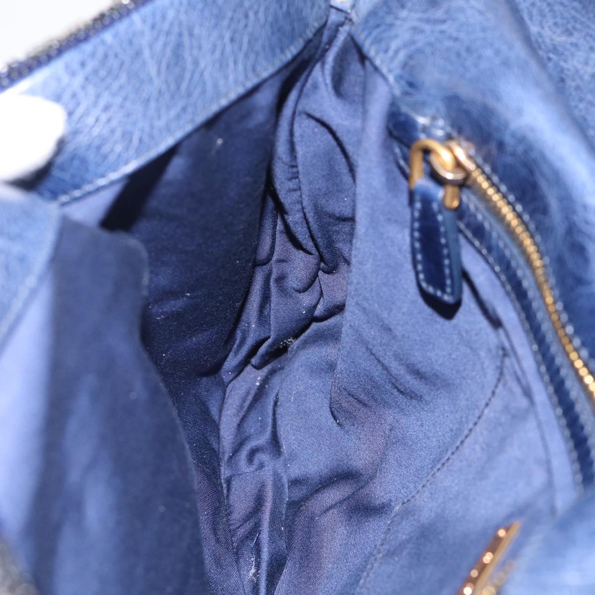 Miu Miu Shoulder Bag Sequin Navy Gold Auth 213293V