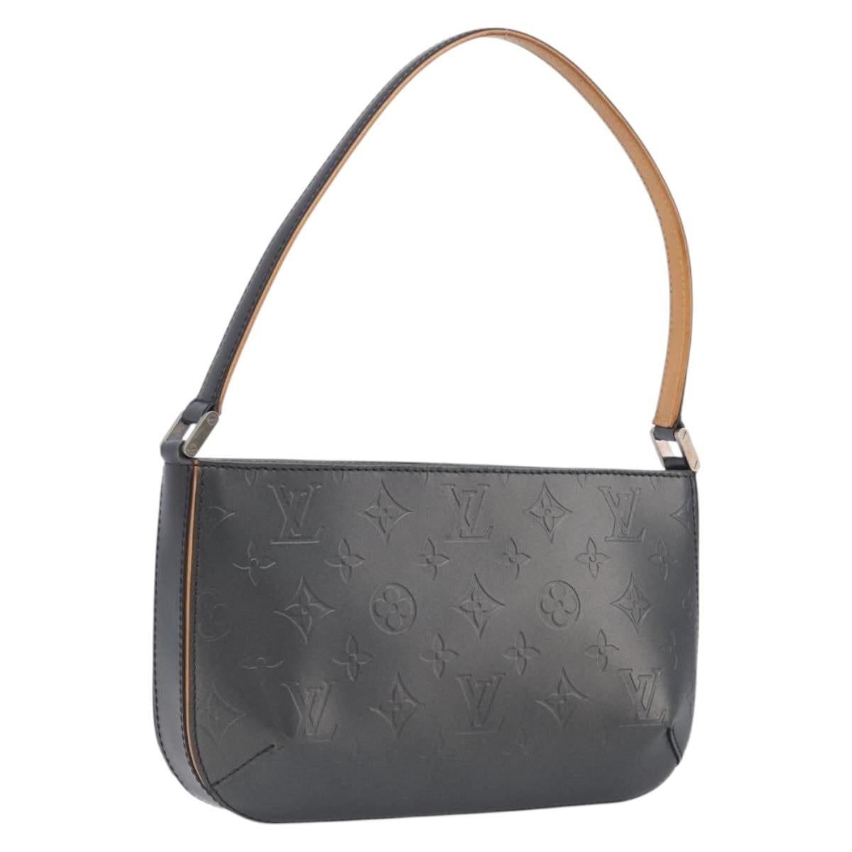 LOUIS VUITTON Monogram Mat Fowler Hand Bag Navy M55145 LV Auth 213302V