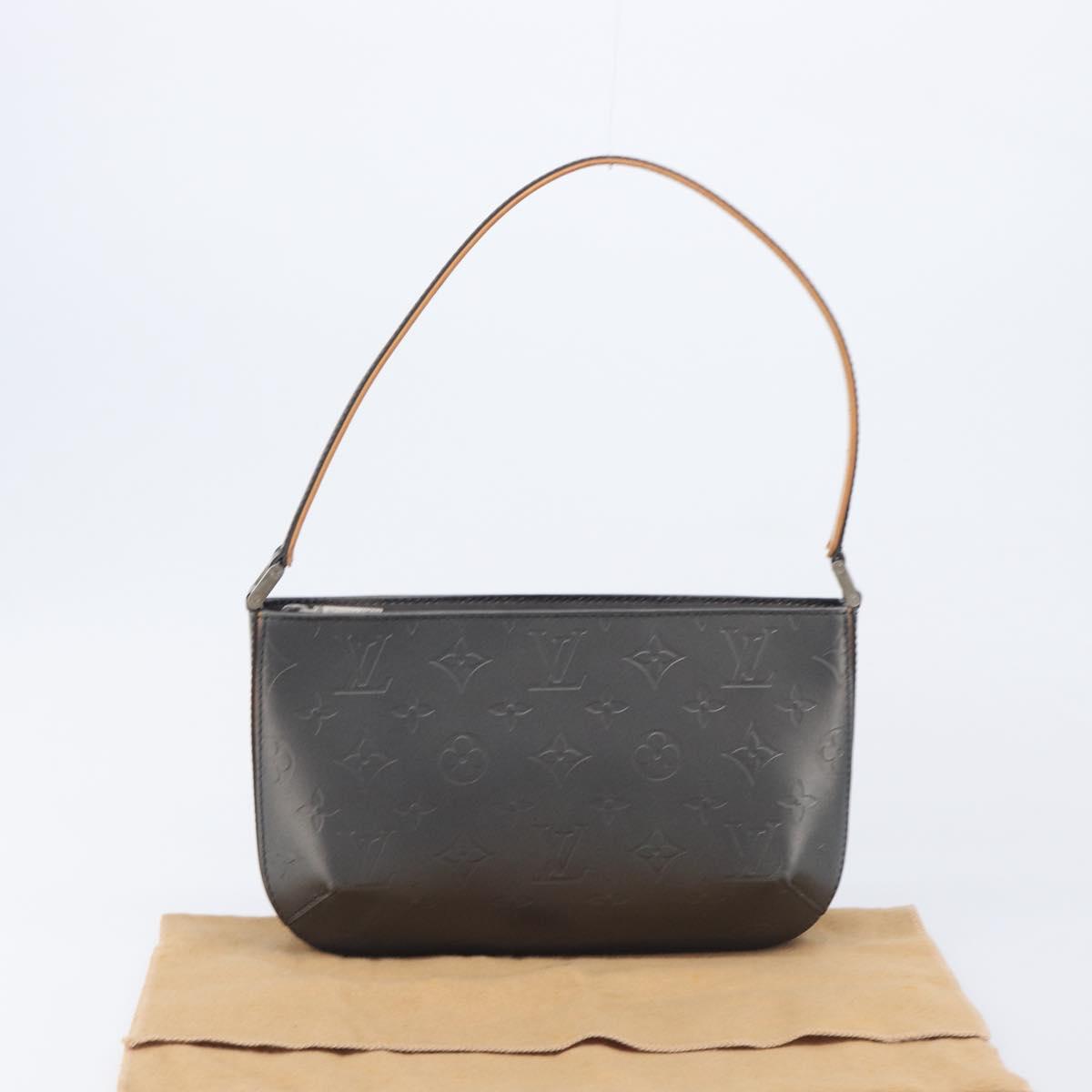 LOUIS VUITTON Monogram Mat Fowler Hand Bag Navy M55145 LV Auth 213302V