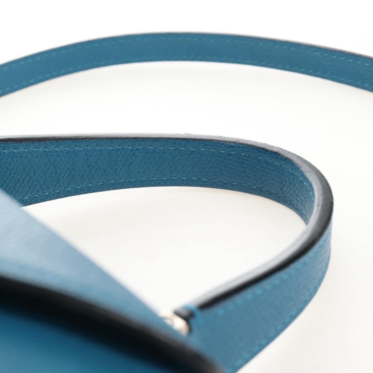 Valextra Hand Bag Leather 2way Blue Gold Auth 213304M