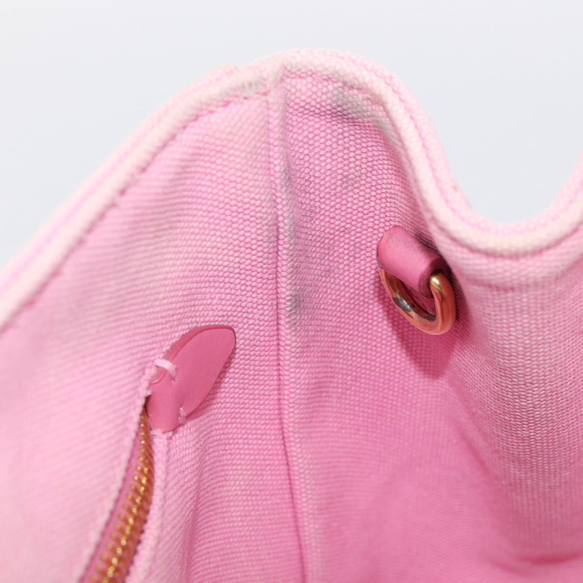 Miu Miu Hand Bag Canvas Pink Gold Auth 213308A