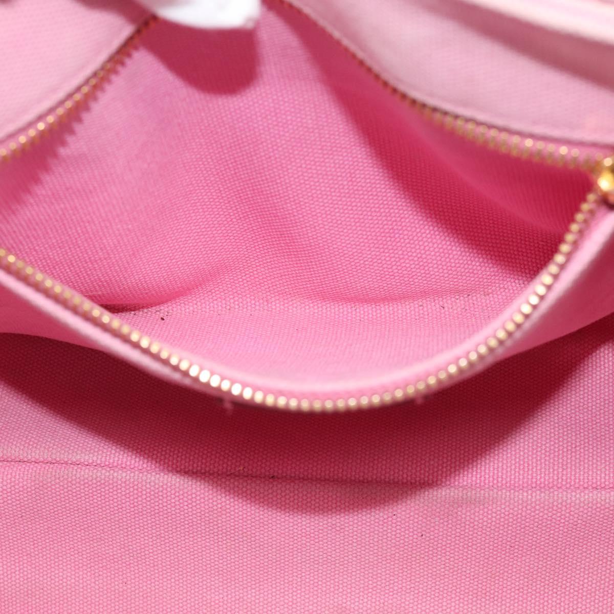 Miu Miu Hand Bag Canvas Pink Gold Auth 213308A