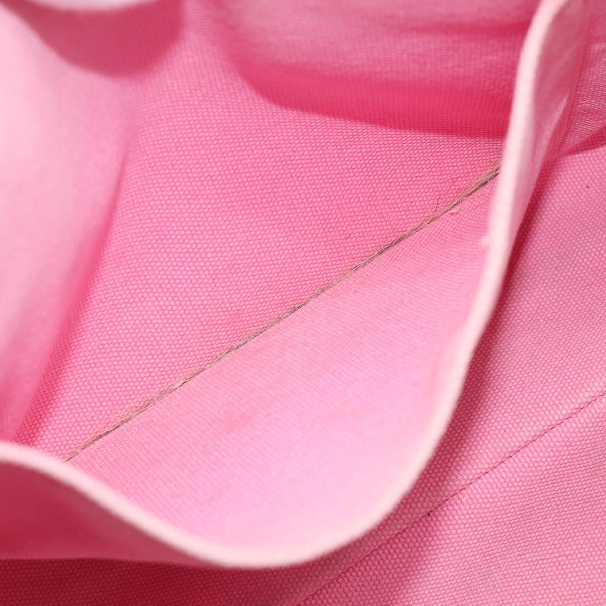 Miu Miu Hand Bag Canvas Pink Gold Auth 213308A