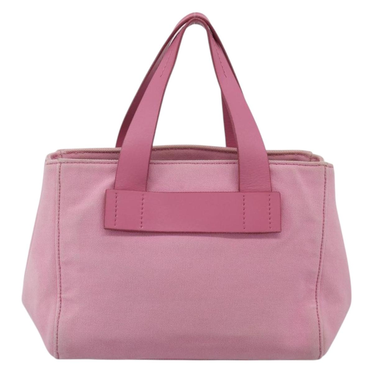 Miu Miu Hand Bag Canvas Pink Gold Auth 213308A