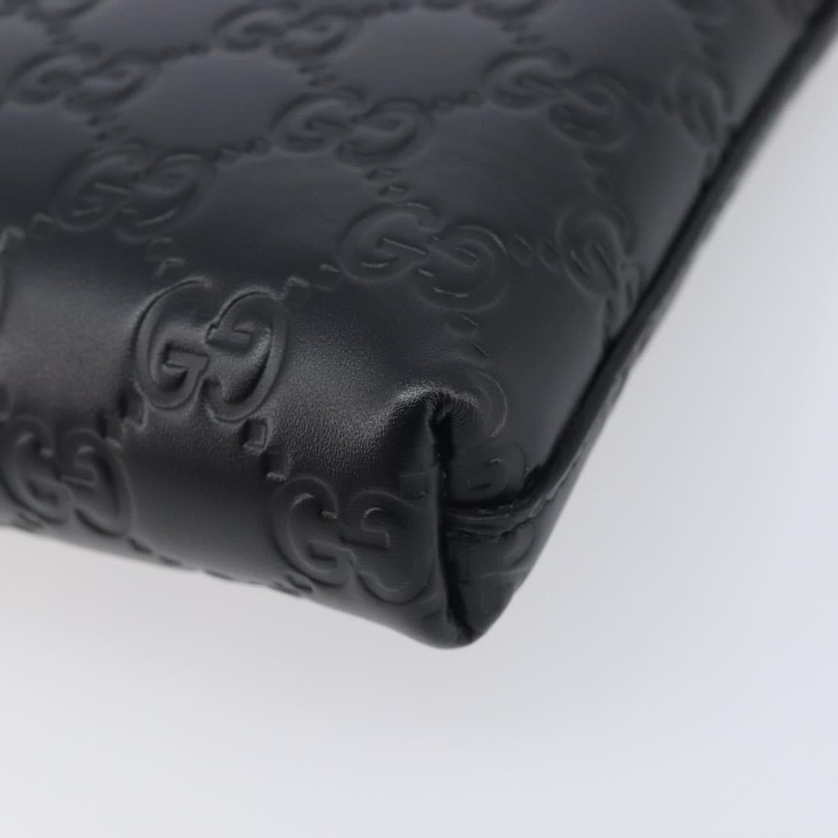 GUCCI GG Canvas Guccissima Chain Bag Leather Black Gold 428449 Auth 213309V