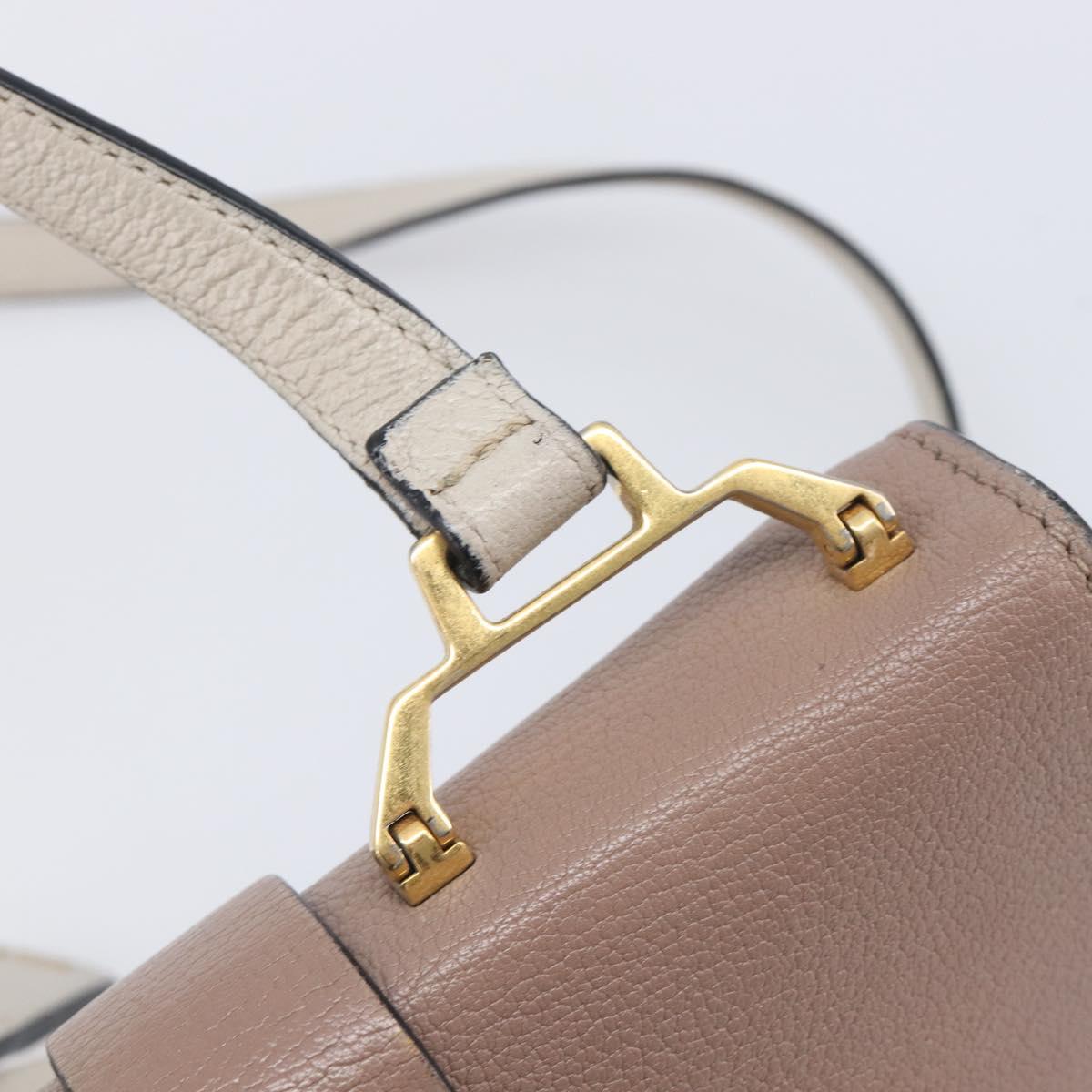 Miu Miu Madras Shoulder Bag Leather Purple Gray Auth 213312