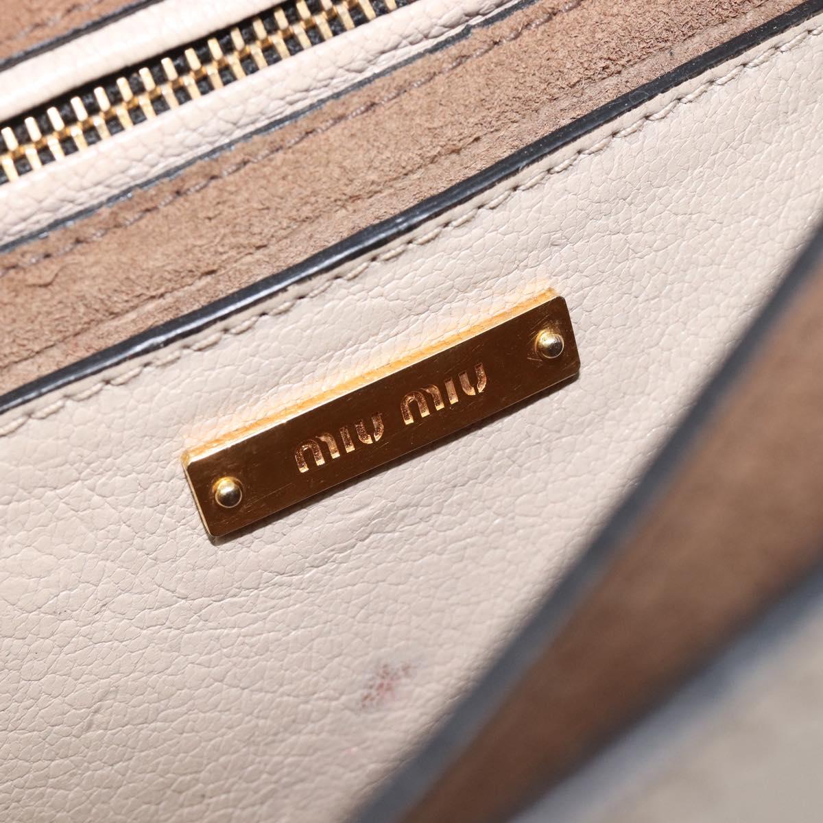 Miu Miu Madras Shoulder Bag Leather Purple Gray Auth 213312