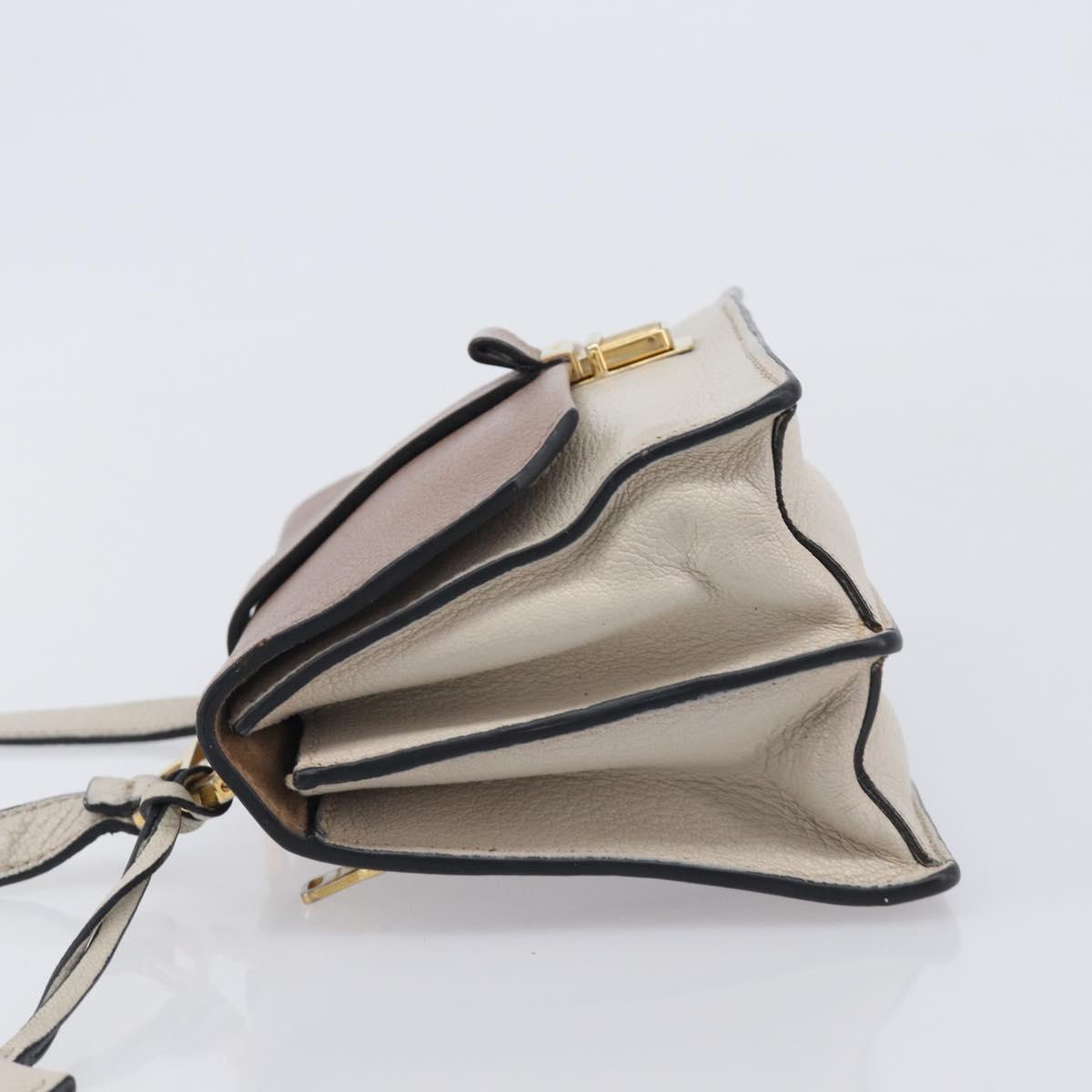 Miu Miu Madras Shoulder Bag Leather Purple Gray Auth 213312