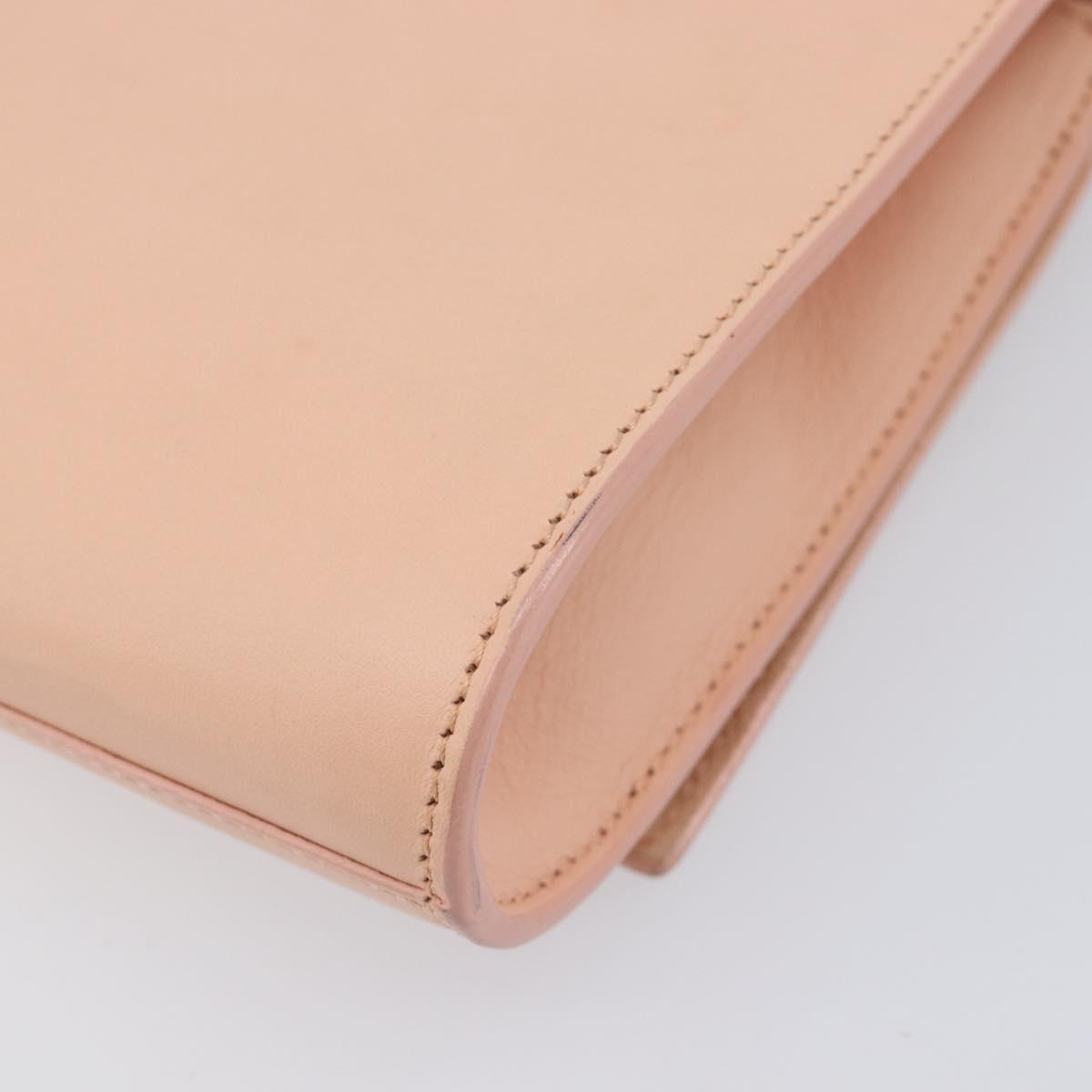 Saint Laurent Y Line Clutch Bag Leather Pink Gold 311213 Auth 213314