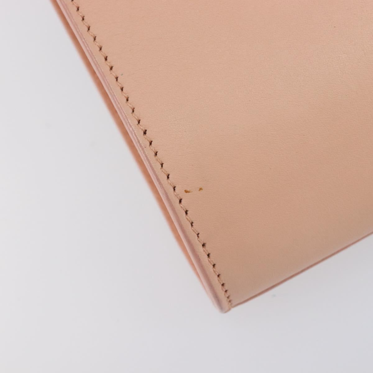 Saint Laurent Y Line Clutch Bag Leather Pink Gold 311213 Auth 213314