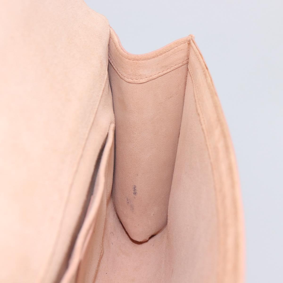 Saint Laurent Y Line Clutch Bag Leather Pink Gold 311213 Auth 213314