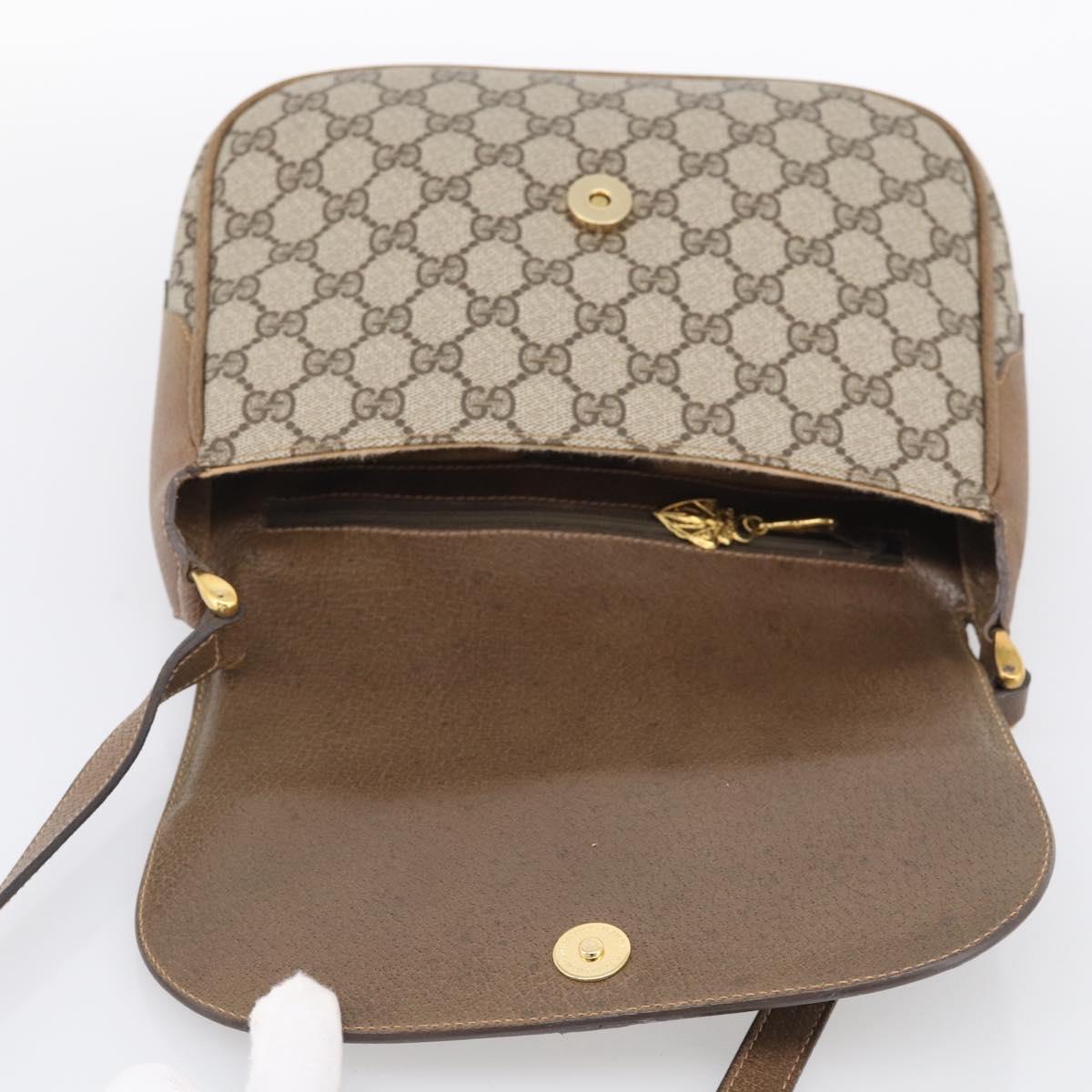 GUCCI GG Supreme Shoulder Bag PVC Beige Gold 001 115 4425 Auth 213320