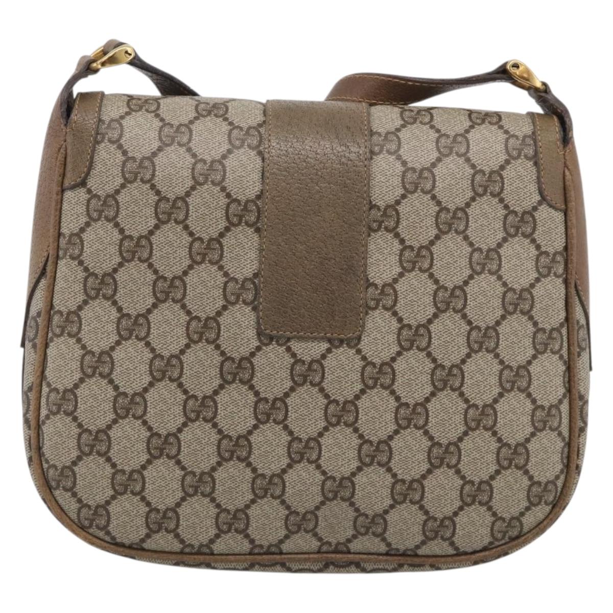 GUCCI GG Supreme Shoulder Bag PVC Beige Gold 001 115 4425 Auth 213320