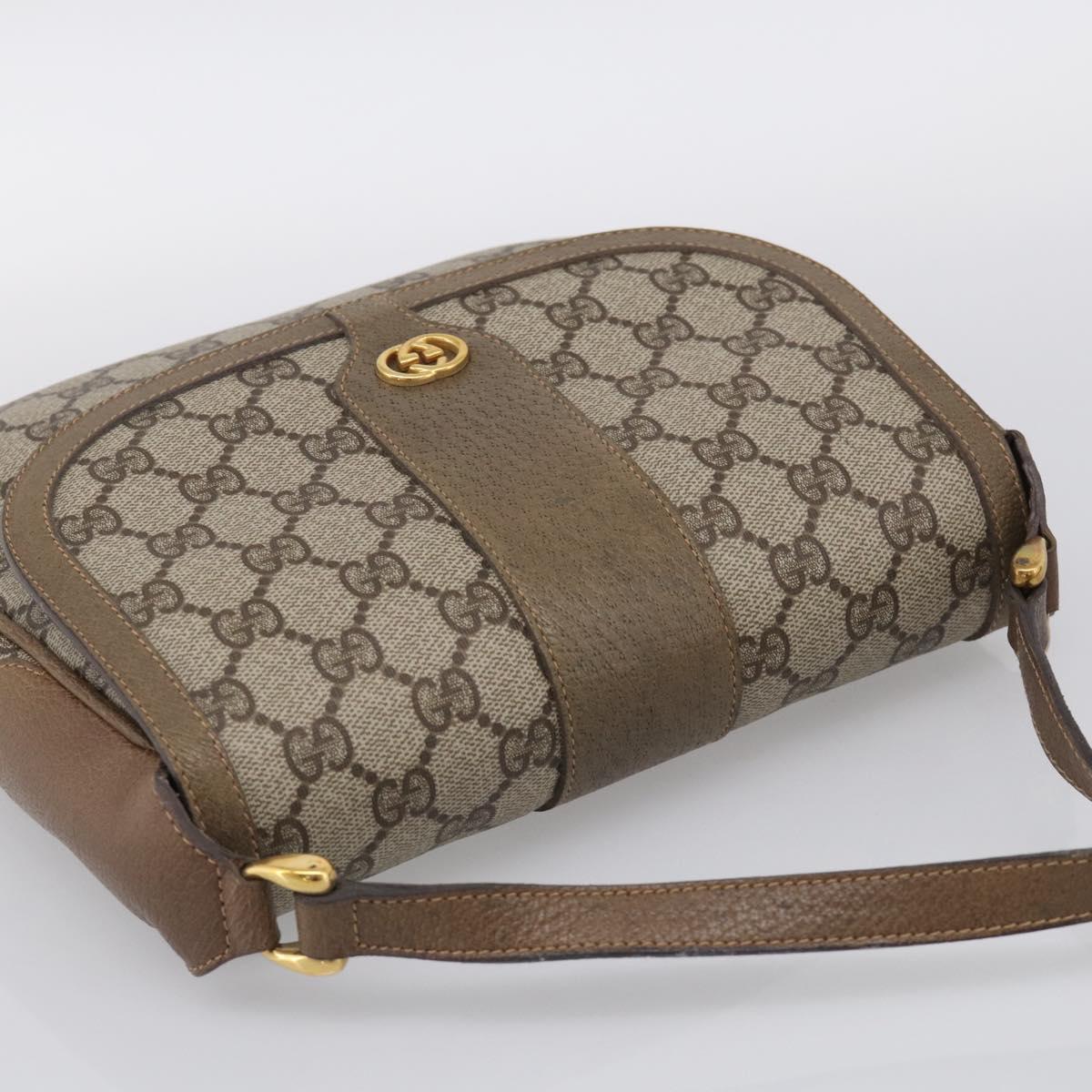 GUCCI GG Supreme Shoulder Bag PVC Beige Gold 001 115 4425 Auth 213320