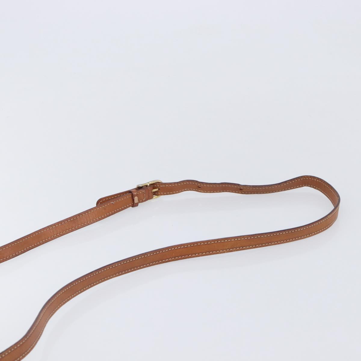 CELINE Macadam Canvas Shoulder Bag PVC Leather Brown Gold Auth 213322