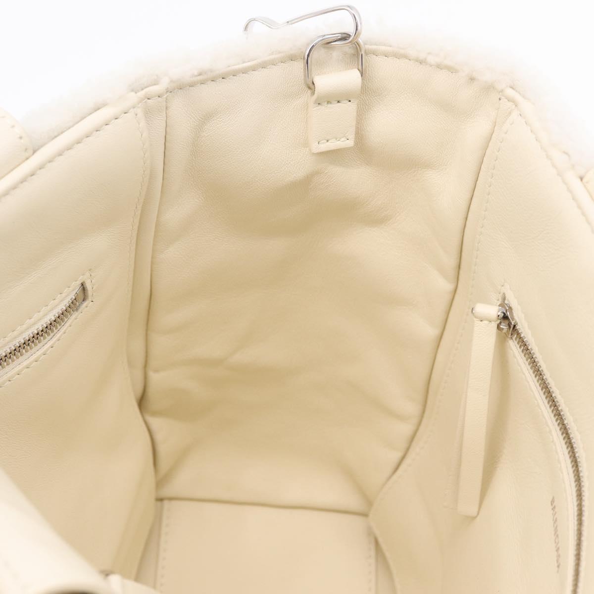 Balenciaga Hand Bag Shearing White Silver 532873 Auth 213324M
