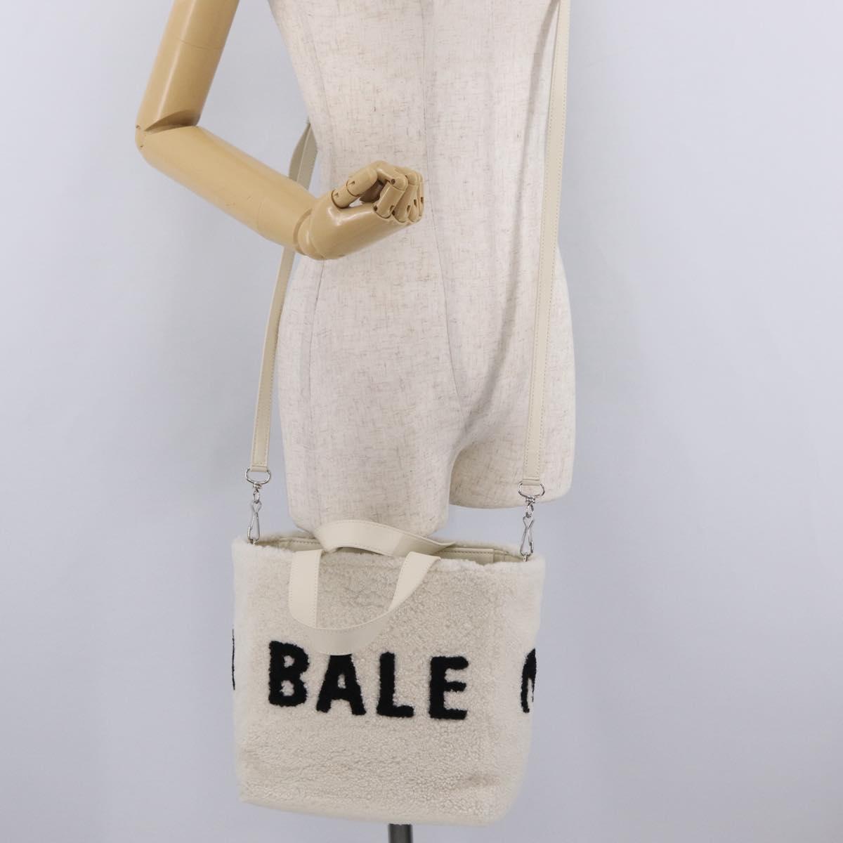 Balenciaga Hand Bag Shearing White Silver 532873 Auth 213324M