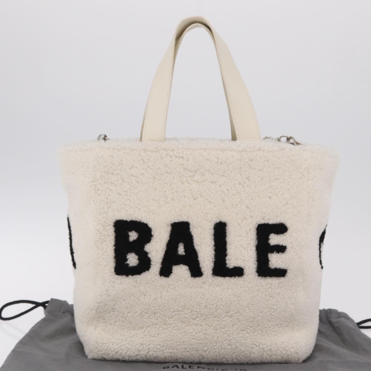 Balenciaga Hand Bag Shearing White Silver 532873 Auth 213324M