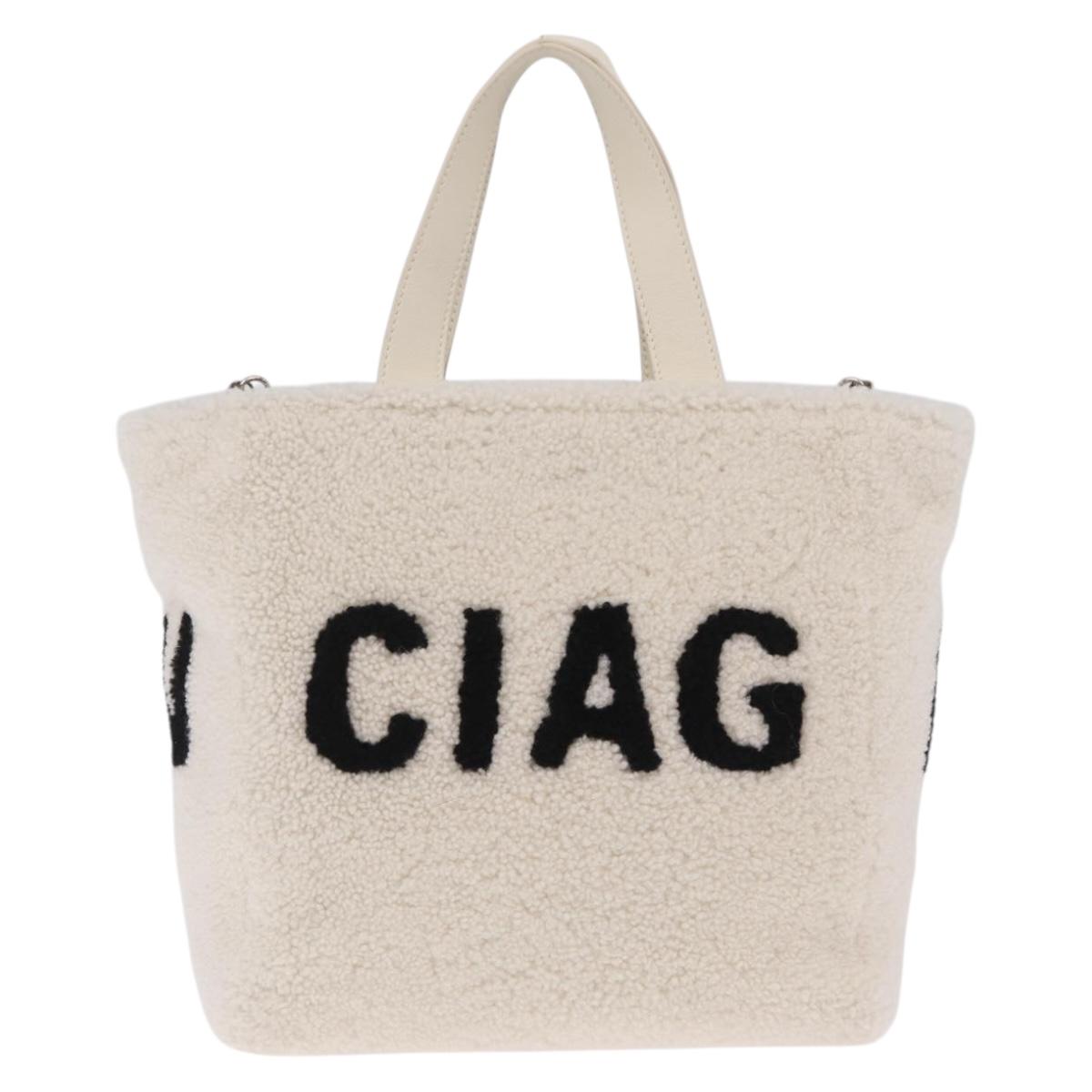Balenciaga Hand Bag Shearing White Silver 532873 Auth 213324M