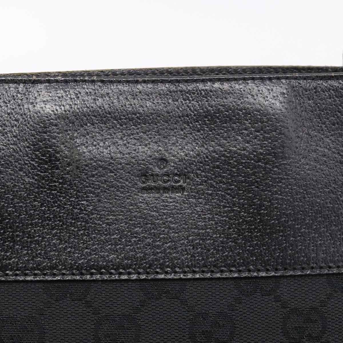 GUCCI GG Canvas Shoulder Bag Black Silver 27639 Auth 213332