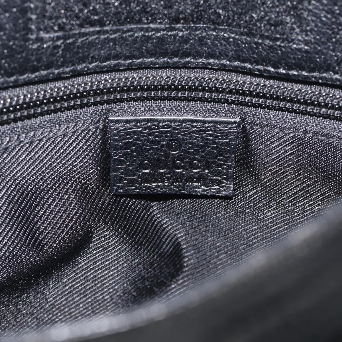 GUCCI GG Canvas Shoulder Bag Black Silver 27639 Auth 213332