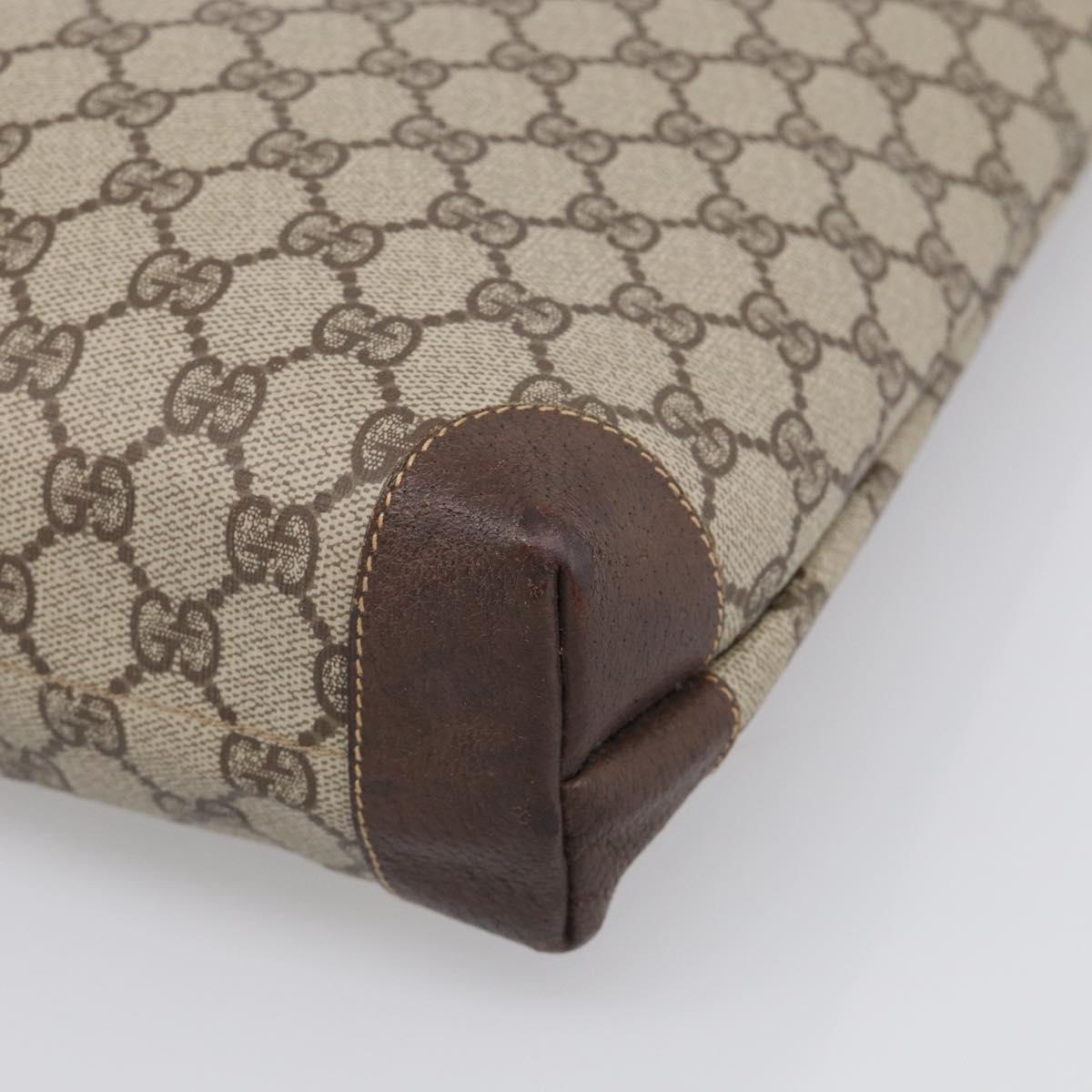 GUCCI Web Sherry Line GG Supreme Bag PVC Beige Gold 002 983 0163 Auth 213333A