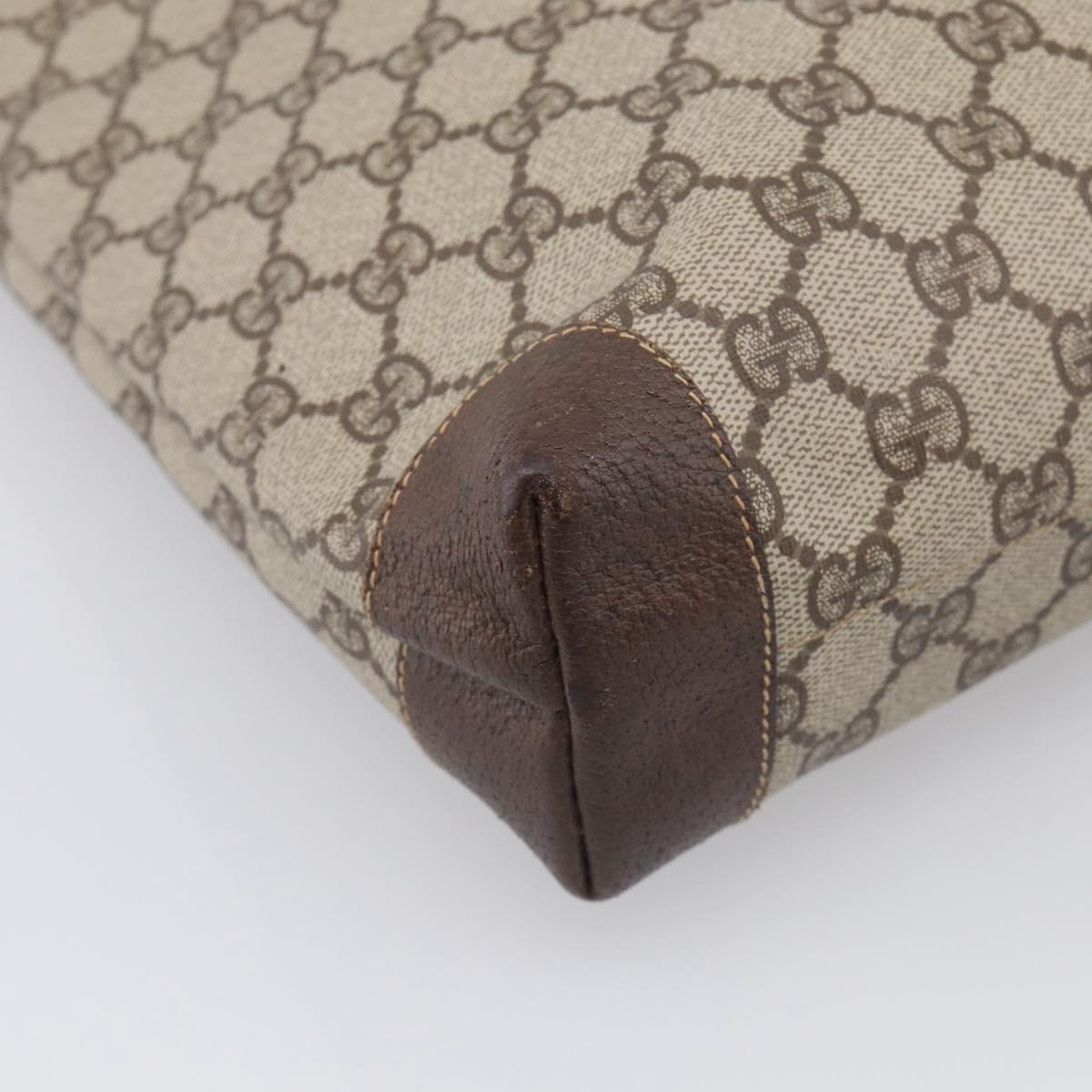 GUCCI Web Sherry Line GG Supreme Bag PVC Beige Gold 002 983 0163 Auth 213333A