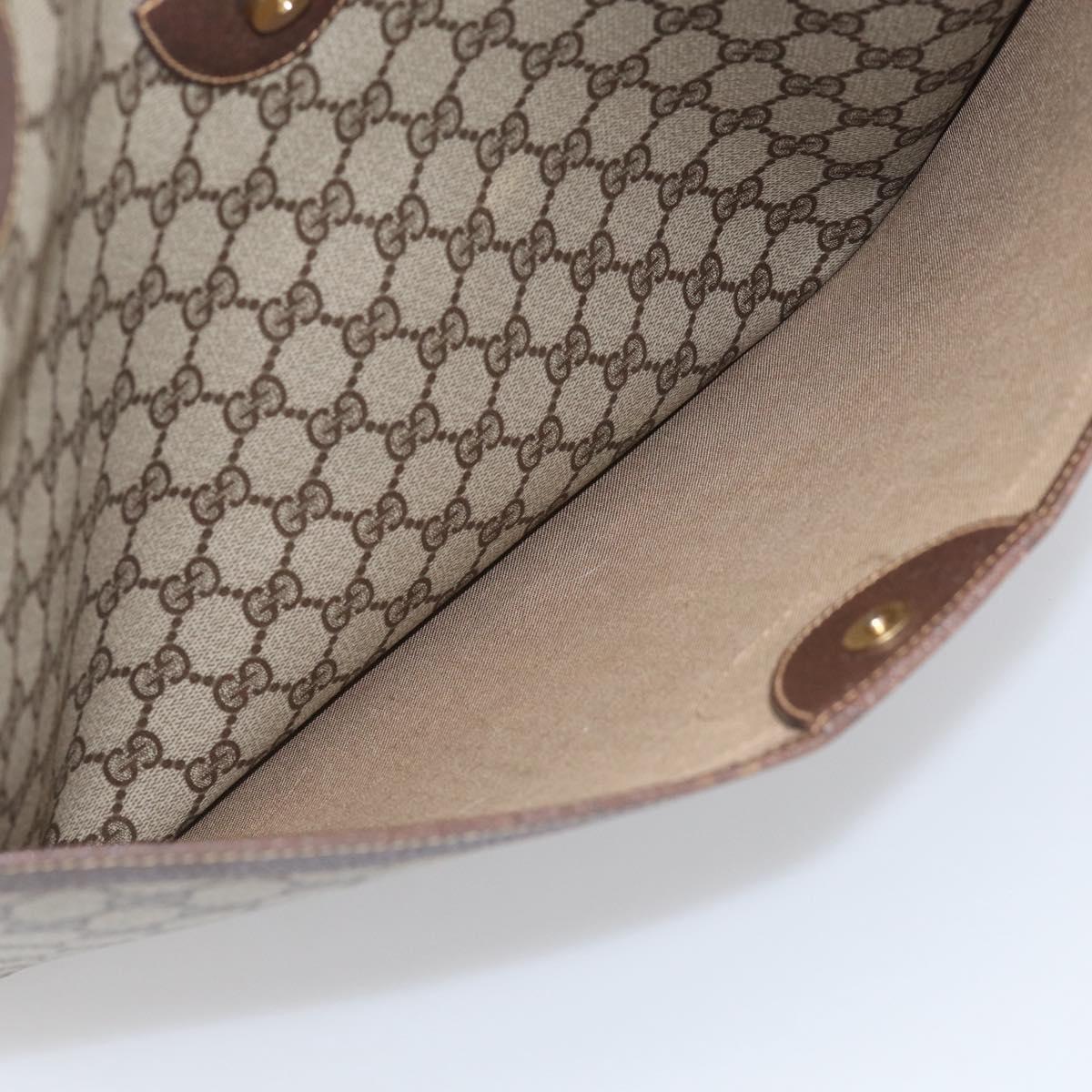 GUCCI Web Sherry Line GG Supreme Bag PVC Beige Gold 002 983 0163 Auth 213333A