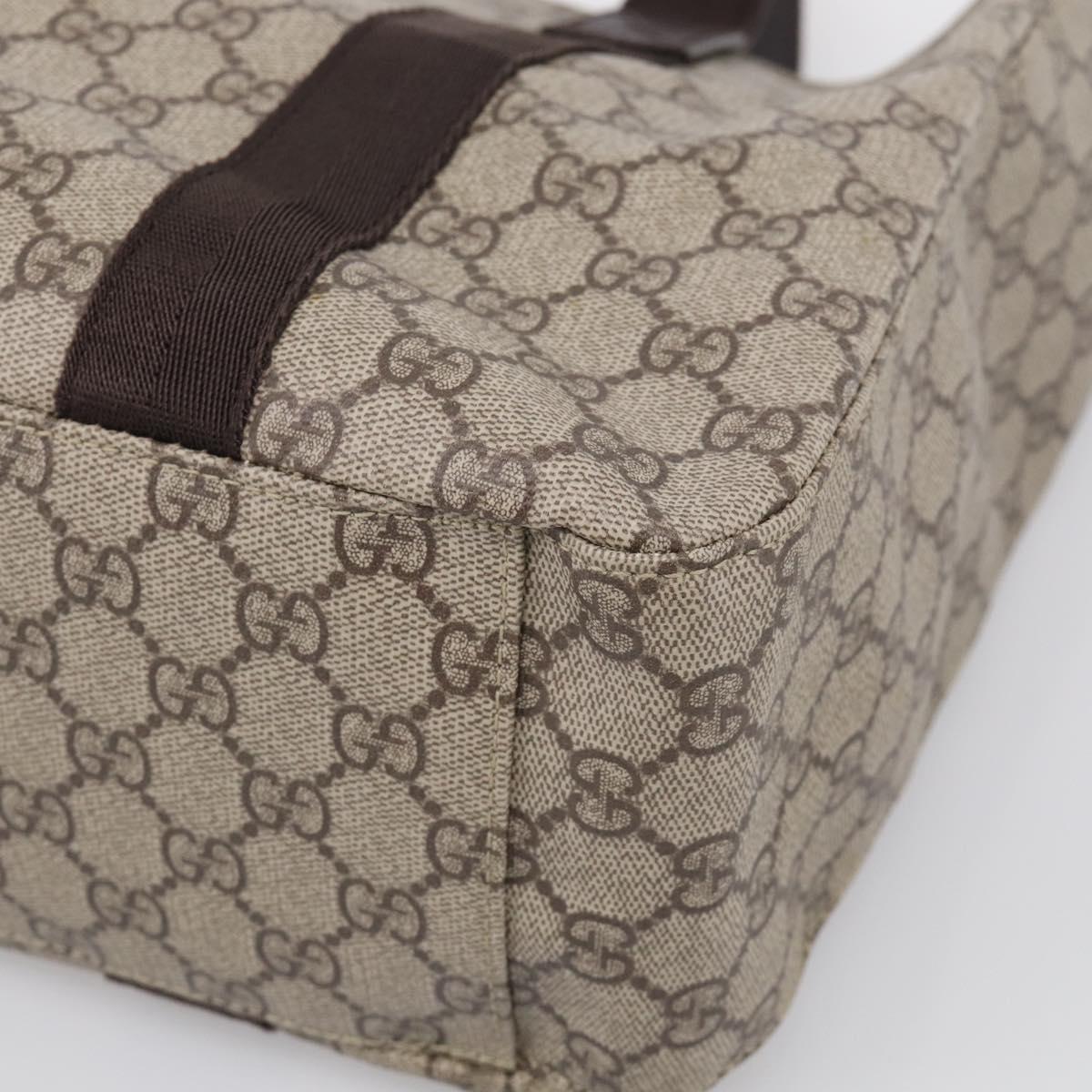 GUCCI GG Supreme Tote Bag PVC Beige 141624 Auth 213336A