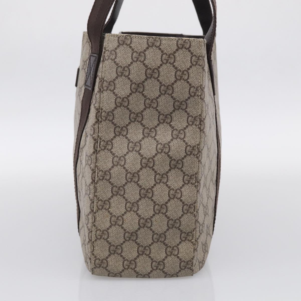 GUCCI GG Supreme Tote Bag PVC Beige 141624 Auth 213336A