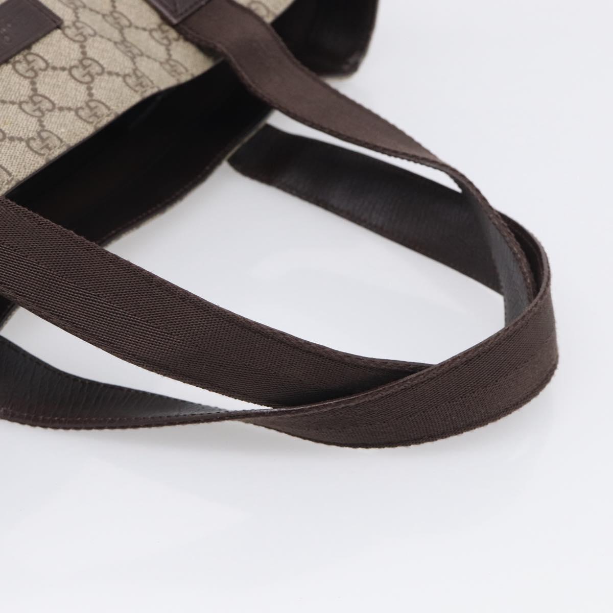 GUCCI GG Supreme Tote Bag PVC Beige 141624 Auth 213336A