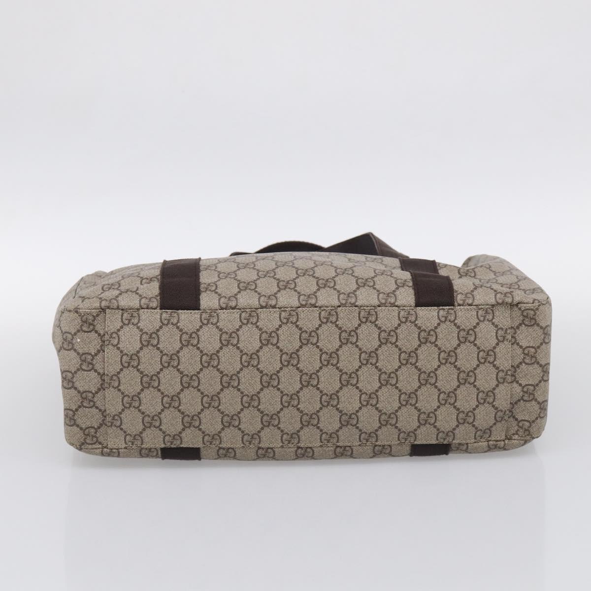 GUCCI GG Supreme Tote Bag PVC Beige 141624 Auth 213336A