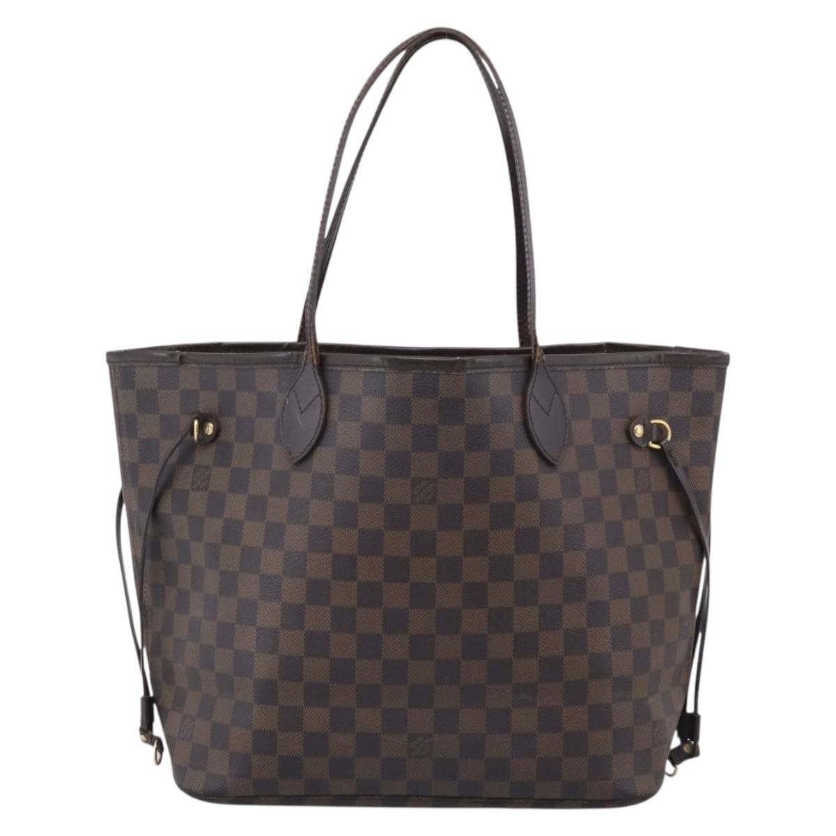 LOUIS VUITTON Damier Ebene Neverfull MM Tote Bag N51105 LV Auth 213337