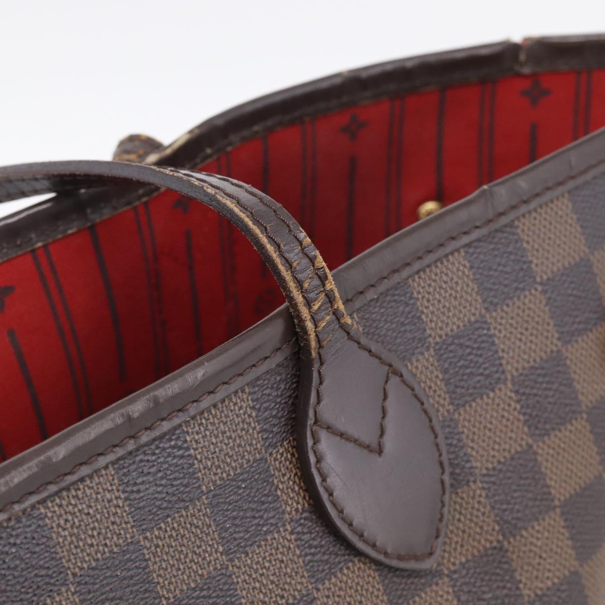 LOUIS VUITTON Damier Ebene Neverfull MM Tote Bag N51105 LV Auth 213337
