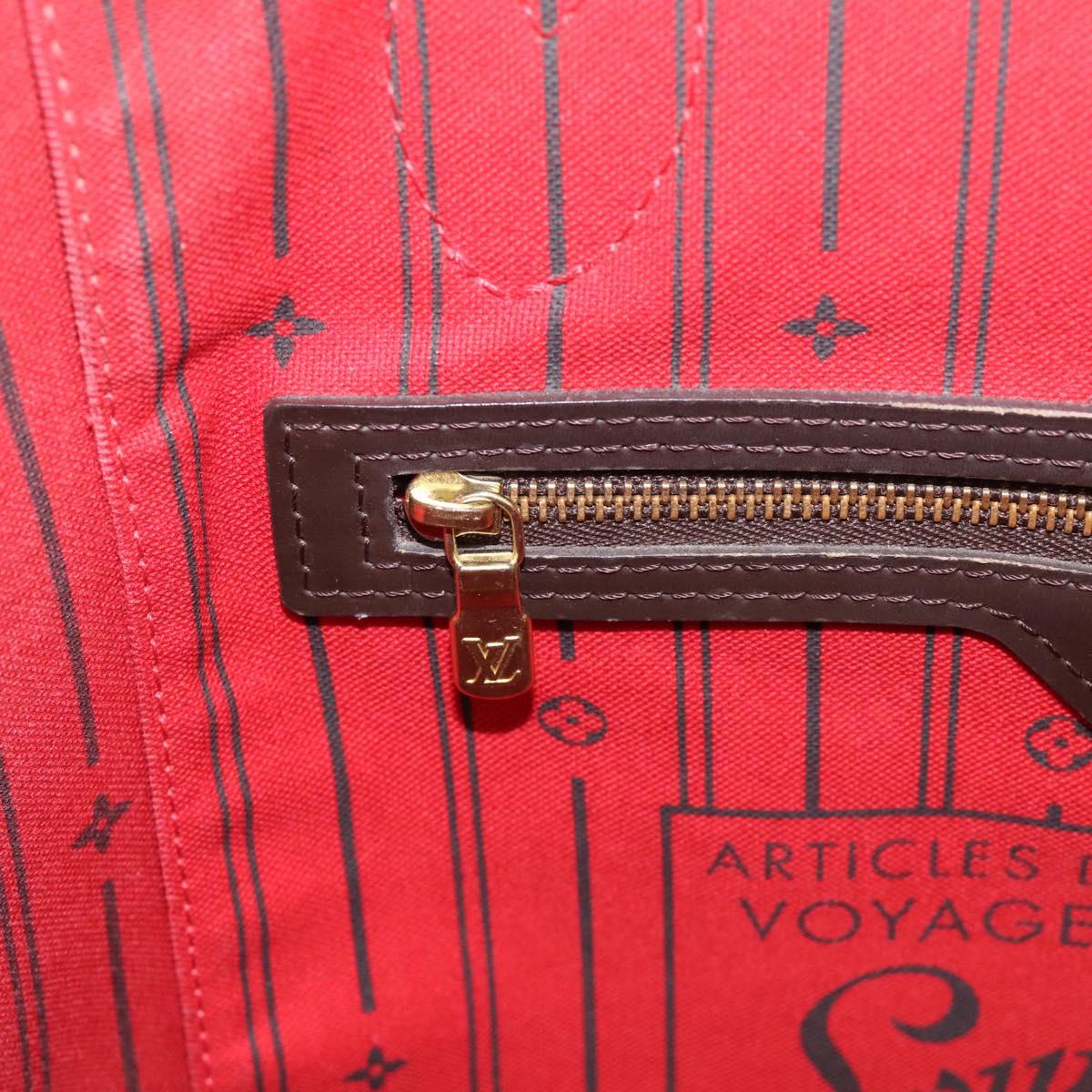 LOUIS VUITTON Damier Ebene Neverfull MM Tote Bag N51105 LV Auth 213337