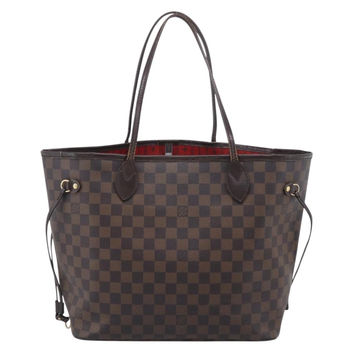 LOUIS VUITTON Damier Ebene Neverfull MM Tote Bag N51105 LV Auth 213337