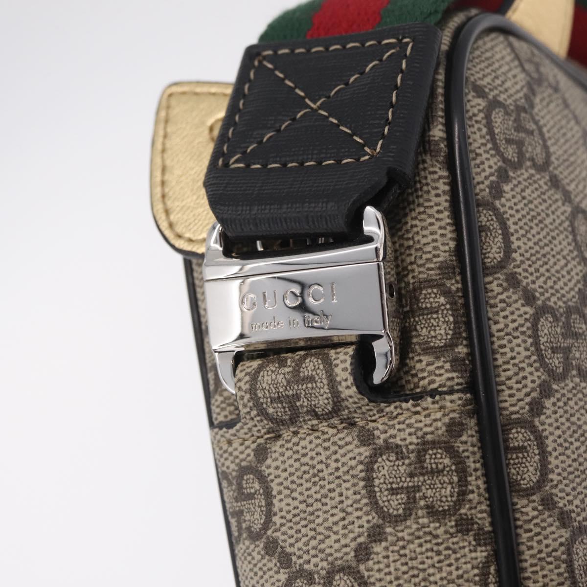 GUCCI GG Supreme Web Sherry Line Children's Bag PVC Beige 525511 Auth 213345M