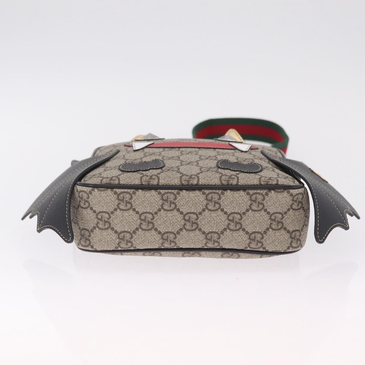 GUCCI GG Supreme Web Sherry Line Children's Bag PVC Beige 525511 Auth 213345M