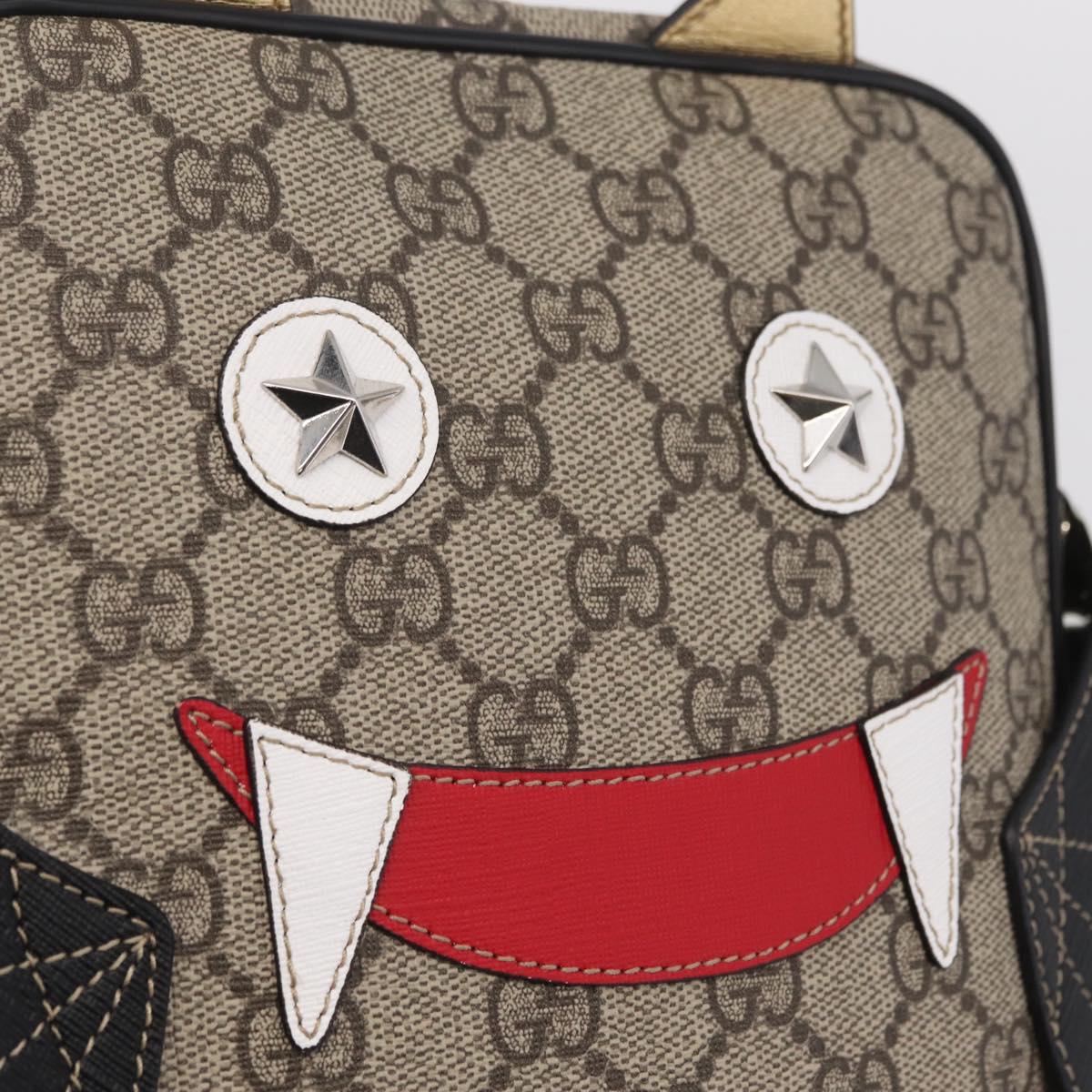 GUCCI GG Supreme Web Sherry Line Children's Bag PVC Beige 525511 Auth 213345M
